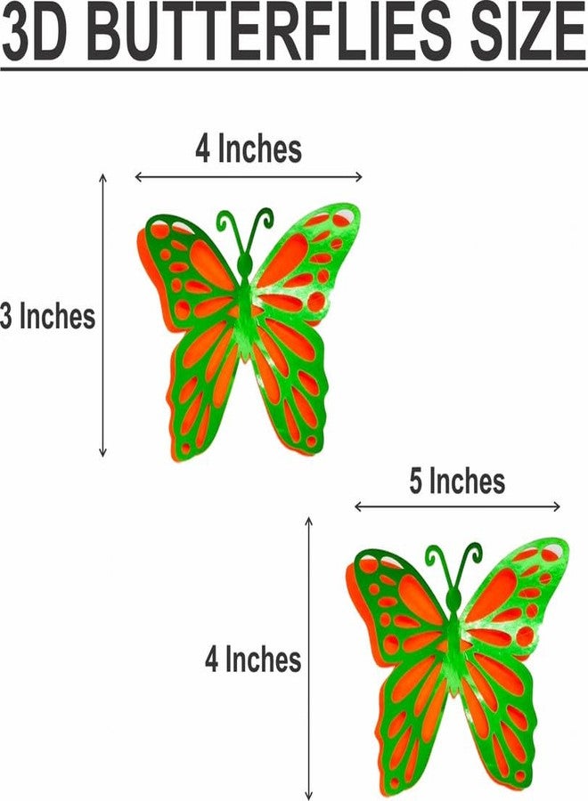 Untumble Butterfly Stickers for Decoration in Green & Orange | Can be Used on Balloon Arches | Pack of 6 - Image 3